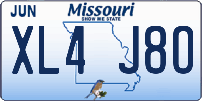 MO license plate XL4J8O