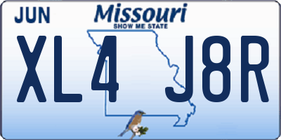 MO license plate XL4J8R