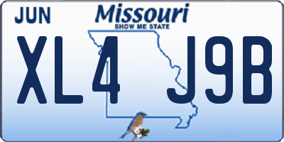 MO license plate XL4J9B