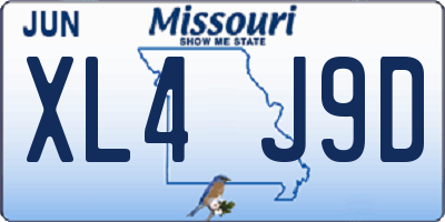 MO license plate XL4J9D