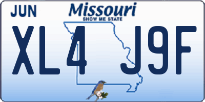 MO license plate XL4J9F