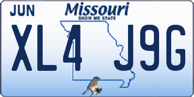 MO license plate XL4J9G