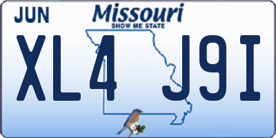 MO license plate XL4J9I