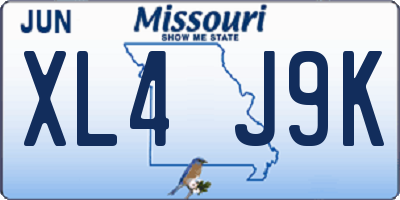 MO license plate XL4J9K