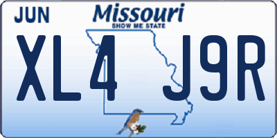 MO license plate XL4J9R
