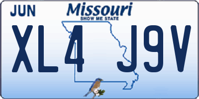MO license plate XL4J9V