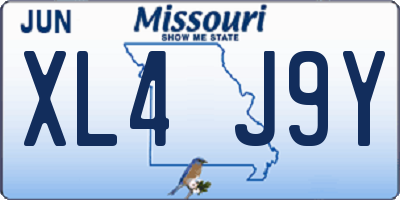 MO license plate XL4J9Y