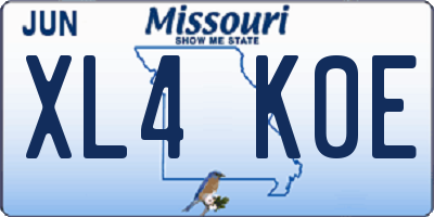 MO license plate XL4K0E