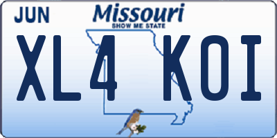 MO license plate XL4K0I