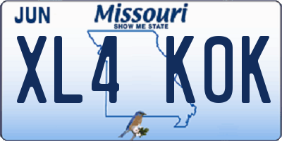 MO license plate XL4K0K