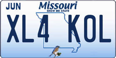 MO license plate XL4K0L