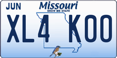 MO license plate XL4K0O