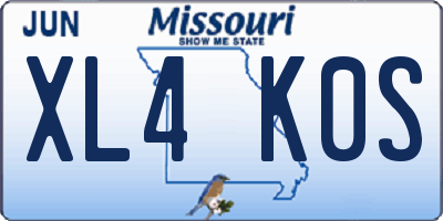 MO license plate XL4K0S