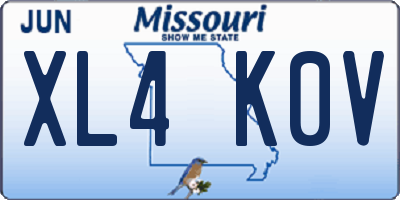 MO license plate XL4K0V