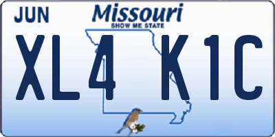 MO license plate XL4K1C
