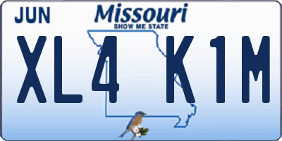 MO license plate XL4K1M