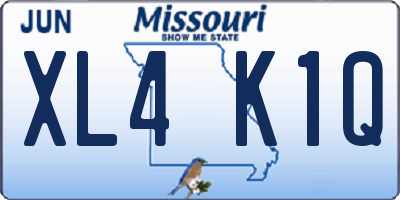 MO license plate XL4K1Q