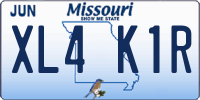 MO license plate XL4K1R