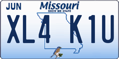 MO license plate XL4K1U