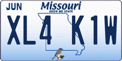 MO license plate XL4K1W