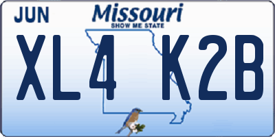 MO license plate XL4K2B
