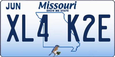 MO license plate XL4K2E