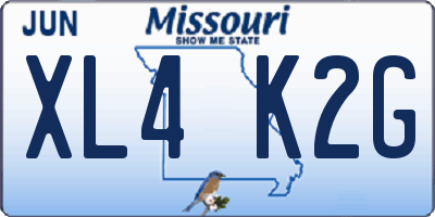 MO license plate XL4K2G