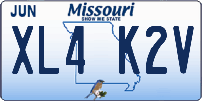 MO license plate XL4K2V
