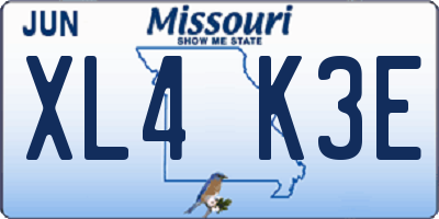 MO license plate XL4K3E