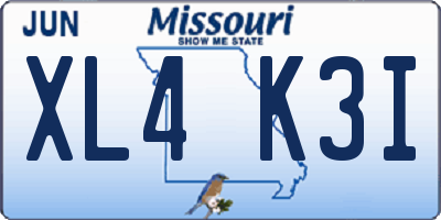 MO license plate XL4K3I