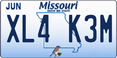 MO license plate XL4K3M