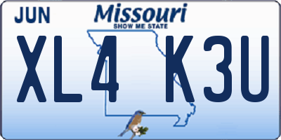 MO license plate XL4K3U