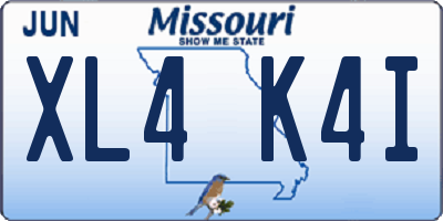 MO license plate XL4K4I