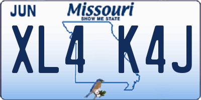 MO license plate XL4K4J