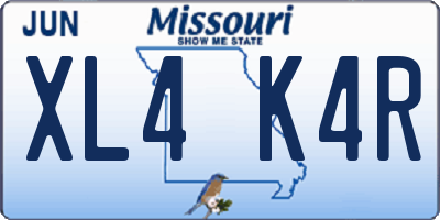 MO license plate XL4K4R