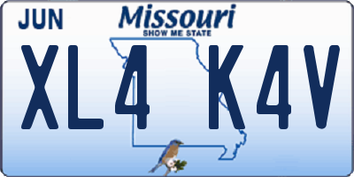 MO license plate XL4K4V