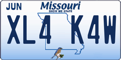 MO license plate XL4K4W