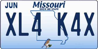 MO license plate XL4K4X