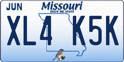 MO license plate XL4K5K