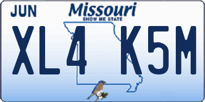 MO license plate XL4K5M