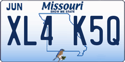 MO license plate XL4K5Q