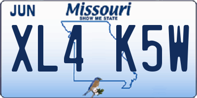MO license plate XL4K5W
