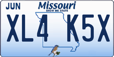 MO license plate XL4K5X