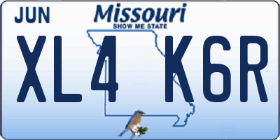 MO license plate XL4K6R