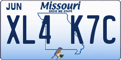 MO license plate XL4K7C