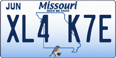MO license plate XL4K7E