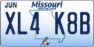 MO license plate XL4K8B