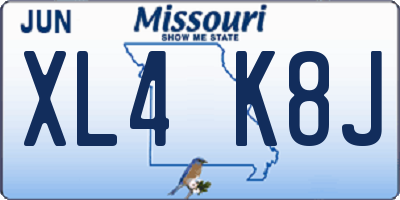 MO license plate XL4K8J