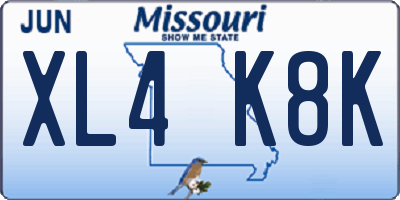 MO license plate XL4K8K