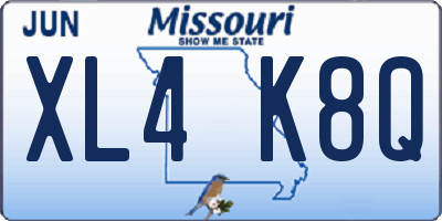 MO license plate XL4K8Q